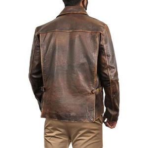 Veste en cuir avec logo personnalisé imprimé sur le devant, respirante, de luxe, de haute qualité, unisexe, hiver, col rabattable, coupe-vent, séchage rapide - Product Image 2