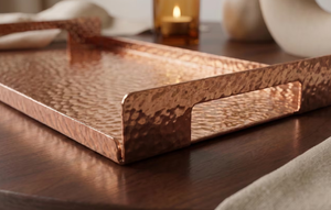 Creative hot sale <b>metal</b> Copper Decorative Tray designed with embossed antique patterns for exclusive table presentations Home - Product Image 2