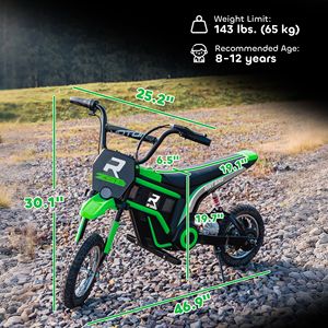 Moto Elettrica da Fuoristrada 24V 350W Verde con Acceleratore a Manopola, Velocità Fino a 24 km/h - Product Image 3