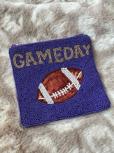 Handmade White & Gold Star Sequin Zipper <b>Pouch</b> for Women and Girls Game Day Beaded <b>Coin</b> Purse Parties and Casual Outings Gifts - Product Image 4