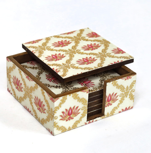 Sous-verres imprimés en MDF, design antidérapant avec motif de lotus rose, design oriental, tapis et dessous de verre, vente chaude - Product Image 1