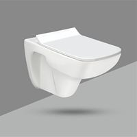 WC suspendu mural en céramique carré, élégant, à chasse d'eau par gravité, avec siphon en P, toilette flottante de luxe
