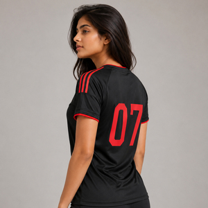 Fabricante Mayorista de Camisetas de Fútbol Femeninas, Camiseta de Fútbol Femenina con Impresión Personalizada, Camiseta de Fútbol Femenina con Cuello Redondo - Product Image 3