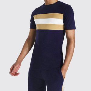 Men's Short <b>Set</b> Color Block T-Shirt and Fleece Shorts Wholesale Price Oversized High Neck Street Wear Summer Men <b>Twin</b> <b>Sets</b> - Product Image 4