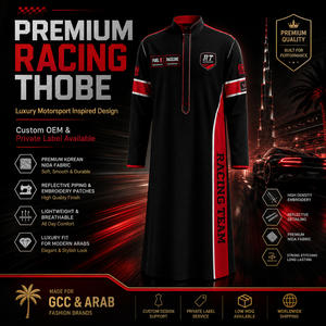 Túnica Larga de Lujo para Hombre Inspirada en las Carreras, Thobe Árabe de Manga Larga, Nida Coreano Premium de Secado Rápido, Ropa Modesta - Product Image 2