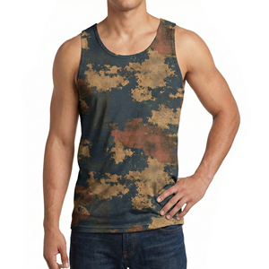 Men's Custom <b>Camo</b> Athletic Tank <b>Top</b> Moisture Wicking Stretch Fabric Muscle Tee Gym Fitness Training OEM Wholesale Rate Tank <b>Tops</b> - Product Image 4
