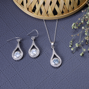Juego de Joyería de Plata 925 Natural con Gema Azul en Forma de Lágrima, Hecho a Mano, de Alta Calidad, Hipoalergénico, Certificado por Terceros, para Mujer - Product Image 5