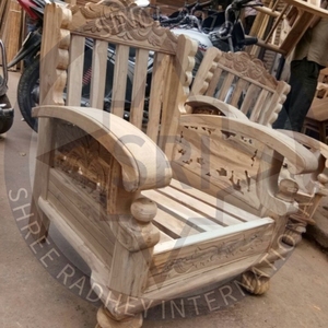 Siège de luxe SHREE RADHEY Maharaja en bois de Sheesham, fait main, design Art Déco, forme carrée, écologique et durable, inspiré du patrimoine indien - Product Image 2