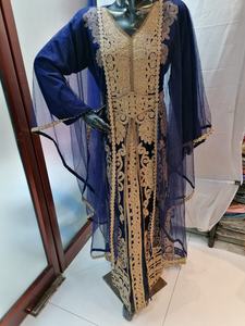 Robe maxi caftan marocaine pour mariage, abaya arabe, robe de Dubaï, robe d'automne, caftan farasha, caftan de Dubaï orné de perles, caftan fantaisie - Product Image 3