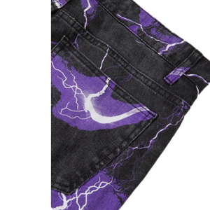 Pantalones Vaqueros con Estampado Gráfico, Corte Holgado, Diseño Personalizado, Lavado Vintage, Estilo Barrel, Rectos, Streetwear, Hip Hop, Y2K - Product Image 5