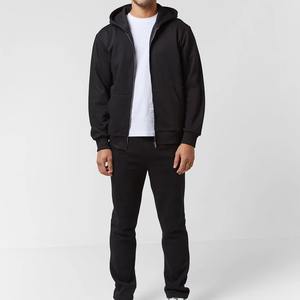 Conjunto deportivo de algodón y poliéster para hombre, sudadera con capucha extragrande con cremallera y pantalones holgados, con diseño de logotipo personalizado. - Product Image 5