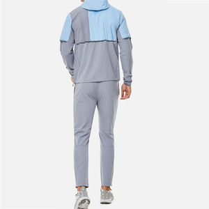 Ensemble veste coupe-vent et short imperméable pour homme, léger, respirant, en polyester, logo personnalisé sur le devant, coupe-vent, vêtements de sport pour le jogging - Product Image 2
