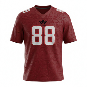 เสื้อฟุตบอลอเมริกันสีเหลืองแบบกำหนดเองสำหรับผู้ชาย หมายเลข 88 คอวี แขนสั้น ผ้าโพลีเอสเตอร์ระบายเหงื่อแบบซับลิเมชั่น สำหรับกีฬาทีม - Product Image 3