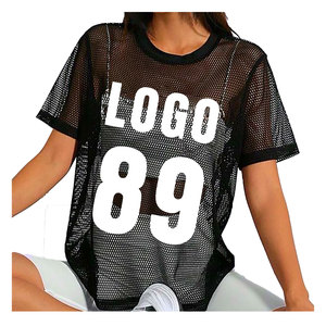Camiseta Casual de Malla Negra Premium para Mujer, Camisa Transparente Elegante para un Estilo Urbano y Cómodo para el Día a Día - Product Image 3