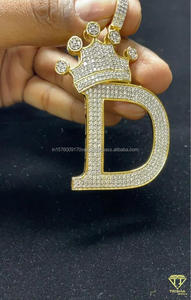 Collar Personalizado con Colgante de Burbuja D, Chapado en Oro de Lujo, Estilo Hip Hop, Joyería de Moda - Product Image 2