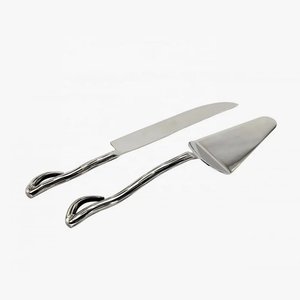 Classic Stainless Steel <b>Cake</b> <b>Server</b> Set with Embossed Hook Shaped Handle Wedding Birthday Parties Decor Metal <b>Cake</b> Tools - Product Image 1
