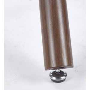 Tavolo da pranzo rotondo moderno con gamba in metallo Color noce e vetro temperato salvaspazio per cucina o soggiorno - Product Image 3