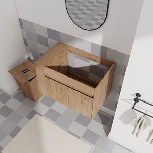 La vanità da bagno con scaffale aperto da 30 pollici con KD-PACKING include solo vanità senza lavabo - Product Image 6
