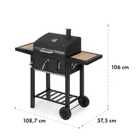 Vente chaude En Plein Air Viande Fumeur Charbon De Bois Acier Barbecue Grill Chariot Pour Camping Jardin Patio