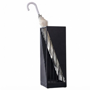 Modern Gold Metal <b>Umbrella</b> <b>Stand</b> For Entryway With Drip Tray Anti-Rust Iron <b>Umbrella</b> Holder Rack Geometric Hollowed-Out Decor - Product Image 2