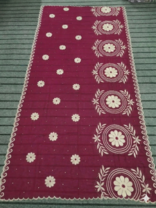 Foulard Hijab en Chiffon Multicolore pour Femme, Brodé de Strass Floraux, Léger et Respirant, Longue Écharpe d'Été Ethnique, Vente en Gros - Product Image 2