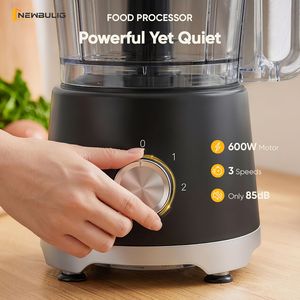 Robot culinaire grande capacité 10,5 tasses en acier inoxydable, hachoir à légumes avec 5 lames et 3 modes, compatible lave-vaisselle et finition lisse - Product Image 4