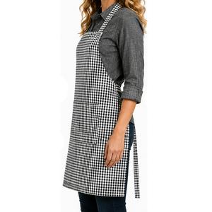 Tabliers de cuisine en coton 100% de qualité supérieure, longueur genou, à carreaux teints en fil, très vendus, pour la cuisson, au meilleur prix. - Product Image 3