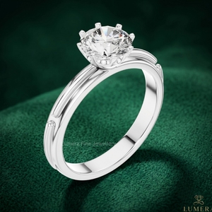 Anillo de Compromiso Clásico con Diamante de Laboratorio de Corte Redondo, Diseño de Cuerda Trenzada, Oro Rosa de 14K, Anillo de Boda para Mujer, Certificado IGI - Product Image 3