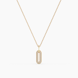 จี้เพชรทรงกลมเจียระไนแบบบริลเลียนท์เคลือบทอง 14K เพชรเพาะเลี้ยงในห้องปฏิบัติการ ดีไซน์ทันสมัย เหมาะสำหรับงานแต่งงาน - Product Image 2