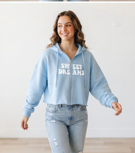Women's Crop <b>Zipper</b> Hoodie Topoversize winter street wear Printed <b>Top</b> Casual Long Sleeve Breathable 100% Cotton Crop <b>Top</b> - Product Image 3