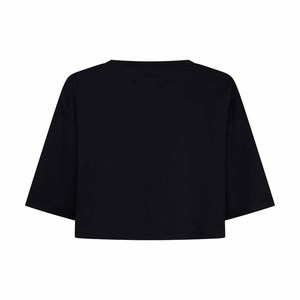 <b>Women</b> Crop T <b>Shirt</b> <b>Black</b> Batwing Sleeve Horse Print Oversized Cotton Jersey O-Neck Loose Fit Spring Summer Top - Product Image 6