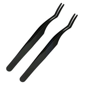 Pince à épiler noire en acier inoxydable pour extensions de cils, applicateurs de cils pour extensions et outils de maquillage - Product Image 5