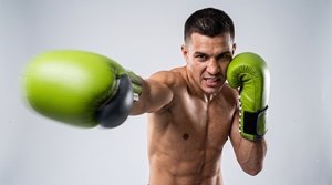 Dumela Genuine <b>Green</b> Leather Boxing Gloves <b>Lace</b>-Up Design with Logo Patch - Product Image 4