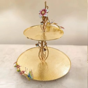 Support à gâteau rotatif à plusieurs niveaux en métal pour la présentation de desserts, support à gâteau en aluminium à plusieurs niveaux pour la décoration de fête d'anniversaire - Product Image 1