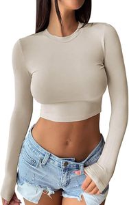 Camiseta Corta de Spandex, Antiarrugas, Transpirable, Personalizada para Mujer, Cuello Alto, Secado Rápido, Informal, de Punto, de Algodón, para Todas las Temporadas - Product Image 3