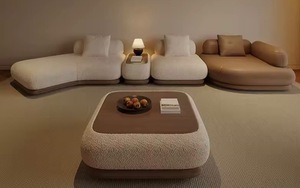 Juego de Sofás Modulares Minimalistas Italianos, Sofá Curvo Tapizado en Tela, Muebles para Sala de Estar y Villa - Product Image 2