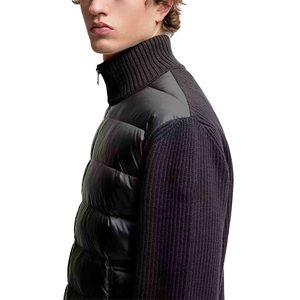 Cardigan zippé pour homme, coupe ajustée, col montant, léger, coupe-vent, chaud, avec logo frontal – Vente en gros pour l'hiver - Product Image 3