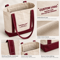 Sac fourre-tout en toile de coton écologique personnalisé, robuste, bicolore, avec poche avant, idéal pour le marché des agriculteurs et les courses