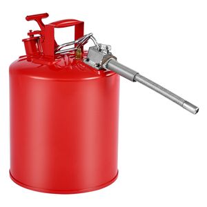 Bidon à essence de sécurité en acier inoxydable de 5 gallons, type II, couvercle auto-fermant, bec flexible en acier au carbone, poignée ergonomique, modèle à flamme - Product Image 1