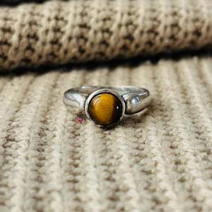 Boho Tiger Eye Brass <b>Ring</b> Silver Plated Solitaire <b>Statement</b> Womens Wholesale <b>Ring</b> - Product Image 1