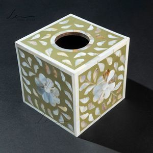 Caja de pañuelos y decoración de mesa con incrustaciones de nácar y hueso gris, especial para Eid, productos decorativos para el hogar para Dubái y Arabia Saudita - Product Image 2