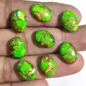 Turquoise verte naturelle, taille ovale, cabochon 10x14mm, pierres précieuses en vrac pour bagues, pendentifs et fabrication de bijoux - Product Image 4