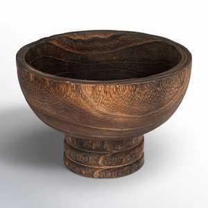 Bol à salade en bois fait main, design moderne haut de gamme, léger, sur pied, profond, pour servir les fruits, écologique, pour la cuisine - Product Image 1