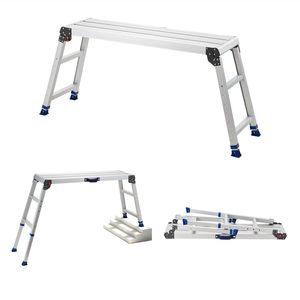 Plateforme de travail pliante robuste, hauteur réglable de 23 à 34,5 pouces, marchepied en aluminium 40 x 12, capacité de charge de 500 lb, antidérapant - Product Image 1