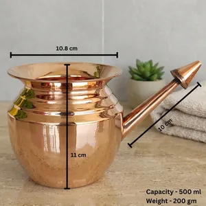 Medieval Edge ME-CNP-01 Pot Neti Ayurvédique en Cuivre Pur, Grande Taille, pour une Respiration Améliorée, Fabrication Indienne, pour Irrigation Nasale et Massage - Product Image 4