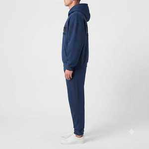 Survêtement Homme Oversize Streetwear en Polyester/Coton Lourd, Conception Personnalisée OEM, Motifs Imprimés Strass, Vente en Gros - Product Image 4