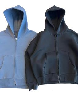 Sweats à capuche pour hommes en coton lourd pour l'hiver avec logo imprimé personnalisé 360g 100% coton style zippé avec poches coupe classique - Product Image 1