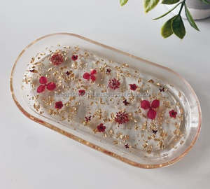 Elegante y Duradera Bandeja de Servicio de Resina Ecológica con Diseño Pintado a Mano Multiusos para Decoración del Hogar, Organización y Entretenimiento - Product Image 2