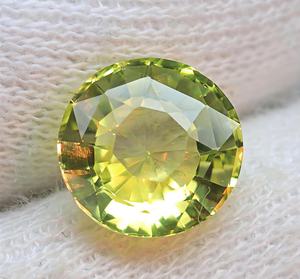 Piedra preciosa facetada de zafiro amarillo de 16 mm creada en laboratorio - Gemas de zafiro amarillo de corindón sintético - Piedra grande para joyería - Product Image 3