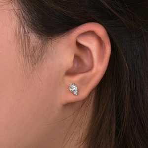 Sparkly 1CT Each Pear Cut Solitaire <b>Stud</b> Halo <b>Earrings</b> 2CT Moissanite with 925 <b>Silver</b> Engagement Jewelry Gift for Friends - Product Image 4